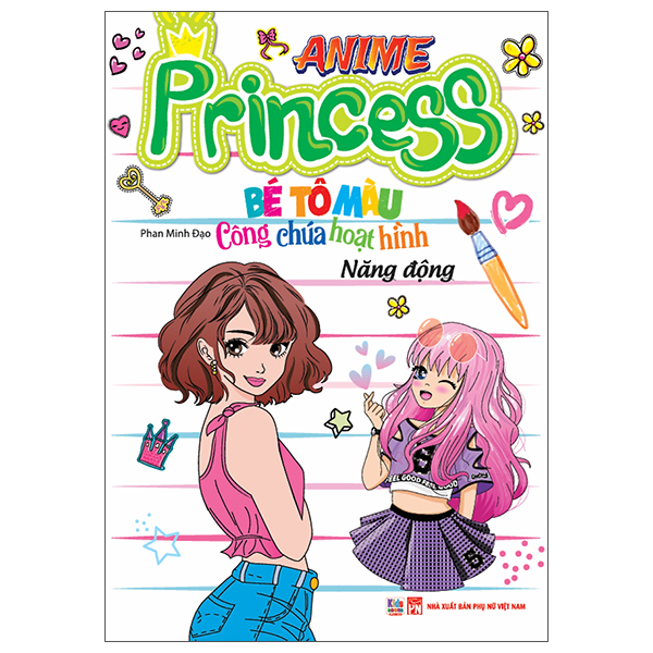 bé tô màu anime princess - công chúa hoạt hình - năng động