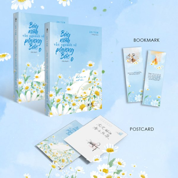 bộ bảy năm vẫn ngoảnh về phương bắc (tập 8 + 9) - bản đặc biệt - tặng kèm bookmark + postcard có chữ ký tay của tác giả ở bìa 4