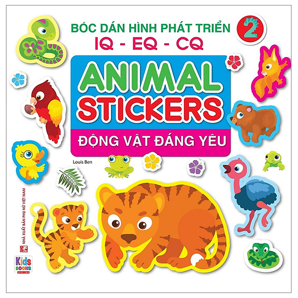 bộ bóc dán hình phát triển iq-eq-cq - animal sticker - động vật đáng yêu 2