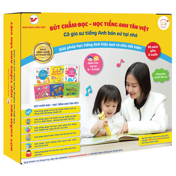 Bo
						
										
										But Cham Doc-Hoc Tieng Anh Tan Viet - Co Gia Su Tieng Anh Ban Xu Tai Nha - Phien Ban 6 Sach (Danh Cho Tre Tu 0 Den 6 Tuoi)