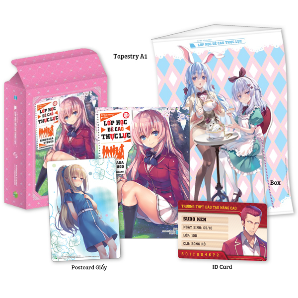 Bo
						
										
										Chao Mung Den Lop Hoc De Cao Thuc Luc - Tap 11.5 - Ban Gioi Han - Tang Kem Box + ID Card Nhua + Postcard Giay + Tapestry A1