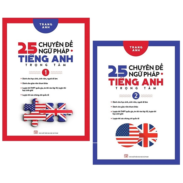 bộ combo 25 chuyên đề ngữ pháp tiếng anh trọng tâm - tập 1 + 2 (bộ 2 cuốn)