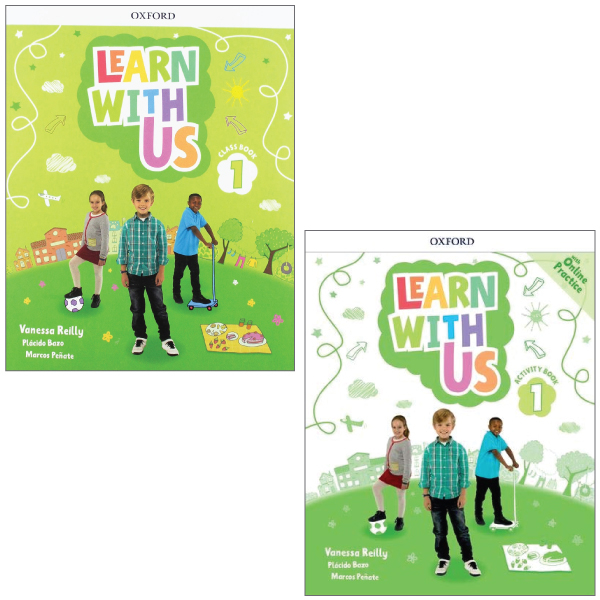 bộ combo learn with us: level 1: class book + activity book with online practice