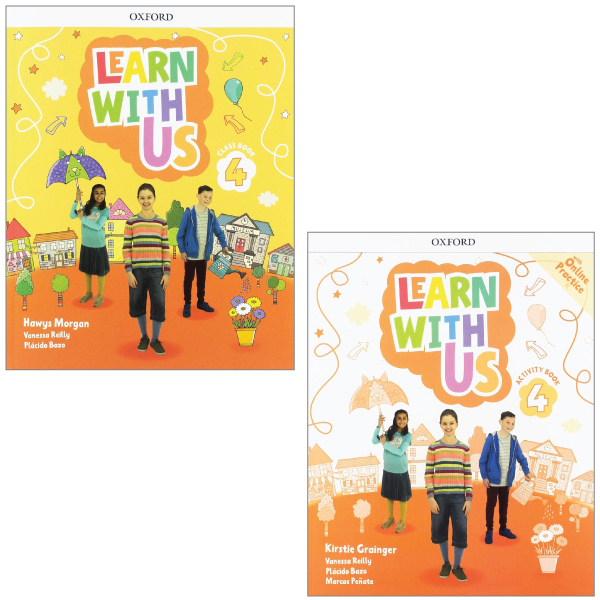 bộ combo learn with us: level 4: class book + activity book with online practice