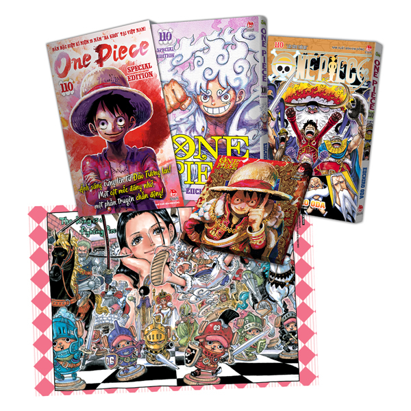 Bộ Combo Manga - One Piece - Tập 110 - “Làn Sóng Thời Đại” - Bản Bìa Áo + Bản Đặc Biệt (Bộ 2 Cuốn) - Tặng Kèm Special Cover + Tranh Canvas + Bổ Sung Trang Màu Từ Tạp Chí + Box Set + Poster