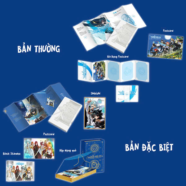 Bộ Combo Manga - Wistoria's Wand And Sword - Tập 1 - Bản Thường + Bản Đặc Biệt (Bộ 2 Cuốn) - Tặng Kèm 1 Bìa Đựng Postcard + 2 Postcard + 1 Shikishi + 1 Block Standee Acrylic + 1 Hộp Đựng