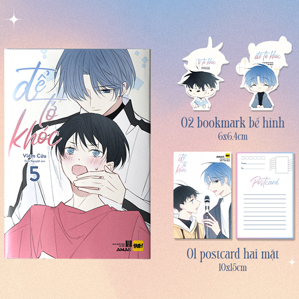 bộ để tớ khóc - tập 5 - tặng kèm 2 bookmark bế hình + 1 postcard 2 mặt