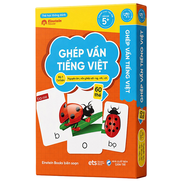 Bộ Flashcard - Thẻ Học Thông Minh - Ghép Vần Tiếng Việt - Bộ 1 Cơ Bản (60 Thẻ)
