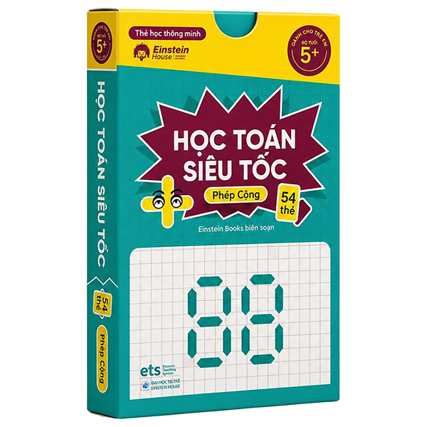 Bộ Flashcard - Thẻ Học Thông Minh - Học Toán Siêu Tốc - Phép Cộng (54 Thẻ)
