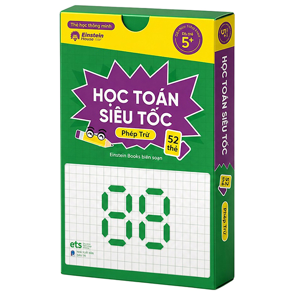 Bộ Flashcard - Thẻ Học Thông Minh - Học Toán Siêu Tốc - Phép Trừ (52 Thẻ)