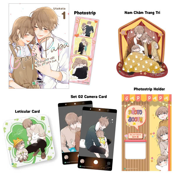 Bo
						
										
										Gap Papa - Het Gio Lam Viec, Toi Gio Lam Cha - Tap 1 - Ban Suu Tam - Tang Kem 1 Photostrip + 1 Photostrip Holder + 2 Camera Card + 1 Leticular Card + 1 Nam Cham Trang Tri