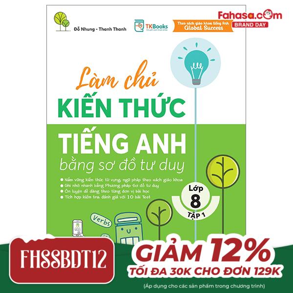 bộ làm chủ kiến thức tiếng anh bằng sơ đồ tư duy lớp 8 - tập 1