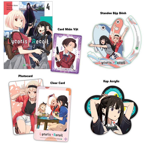 Bo
Lycoris Recoil - Tap 4 - Ban Suu Tam - Tang Kem Card Nhan Vat + Clear Card + Standee Bap Benh + Card Bo Goc + Kep Acrylic 2 Mat