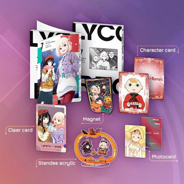 Bộ Lycoris Recoil - Tập 7 - Bản Sưu Tầm - Tặng Kèm Character Card + Clear Card + Magnet + Photocard + Standee Acrulic