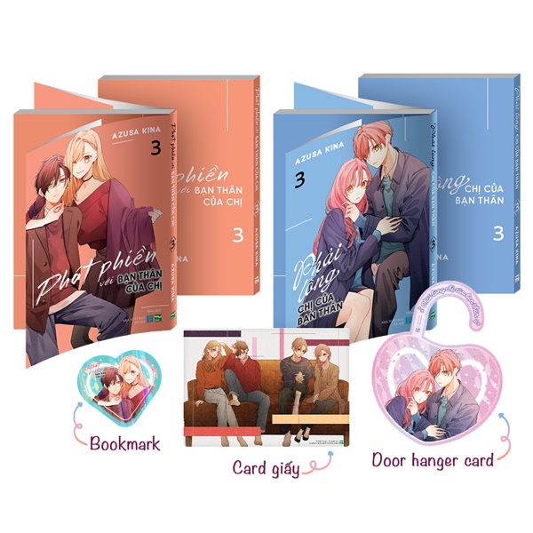 Bộ Manga - Phải Lòng Chị Của Bạn Thân - Tập 3 + Phát Phiền Với Bạn Thân Của Chị - Tập 3 (Bộ 2 Cuốn) - Bản Đặc Biệt - Tặng Kèm Door Hanger Card + Bookmark + Card Giấy