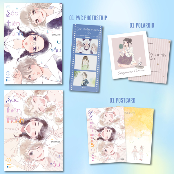 bộ manga sắc thiên thanh u sầu - tập 1 + tập 2 (bộ 2 tập) - tặng kèm pvc photostrip + polaroid + postcard hai mặt