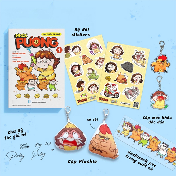 Bo
Nhoc Puong - Tap 1 - Dai Chien Ga Nha - Ban Suu Tam - Tang Kem Bookmark PVC Trong Suot + Chu Ky Tac Gia + Cap Moc Khoa Doc Dao + Cap Plushie + Bo Doi Sticker