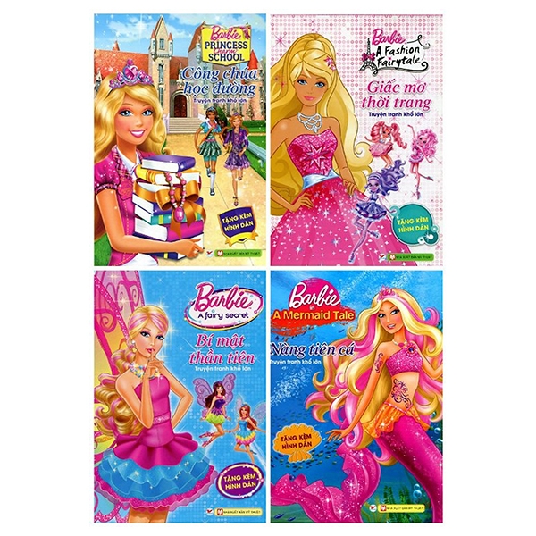 bộ sách barbie truyện tranh khổ lớn (bộ 4 cuốn)