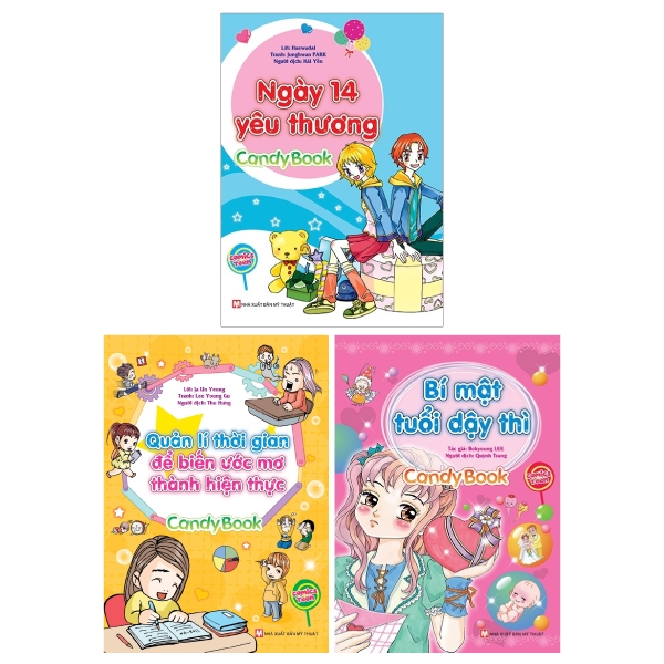 bộ sách candybook: bí mật tuổi dậy thì + quản lý thời gian hiệu qủa + ngày 14 yêu thương ( bộ 3 cuốn)