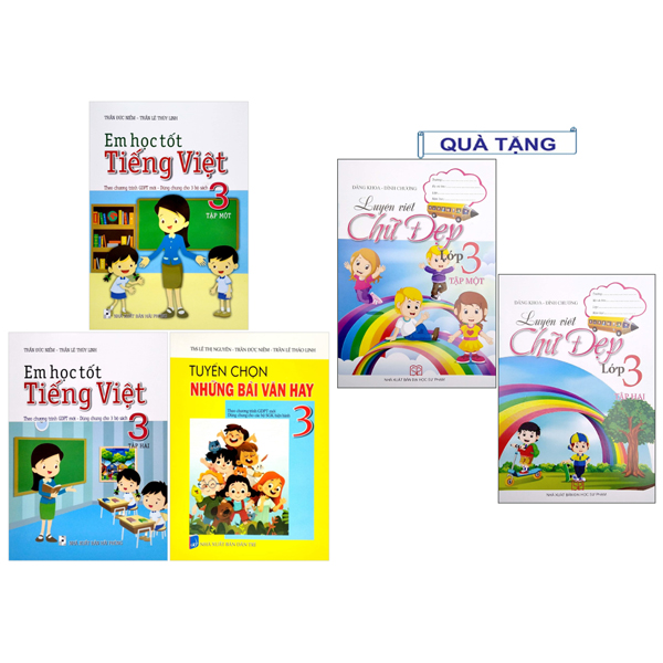 Bo Sach Em Hoc Gioi Tieng Viet 3 (Bo 3 Cuon) - Tang Kem Sach Luyen Viet Chu Dep Lop 3 - Tap 1 + Tap 2