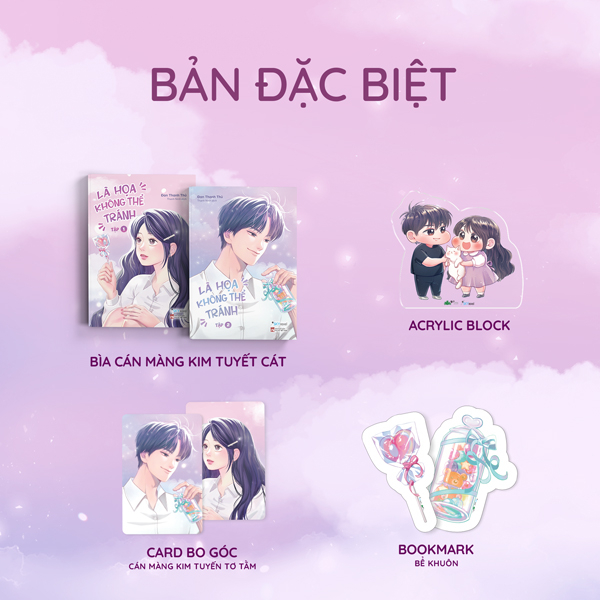 Bo Sach La Hoa Khong The Tranh - Tap 1 + Tap 2 (Bo 2 Tap) - Ban Dac Biet - Tang Kem 2 Bookmark + 2 Card Bo Goc Can Mang Kim Tuyen To Tam + 1 Acrylic Block