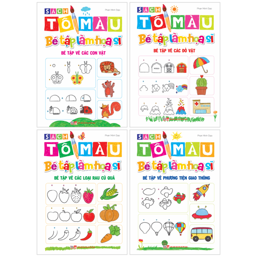 bộ sách tô màu - bé tập làm họa sĩ (bộ 4 cuốn)