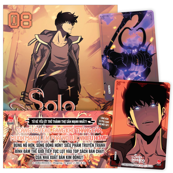 bộ solo leveling - tôi thăng cấp một mình - tập 8 - tặng kèm obi + 2 pvc card