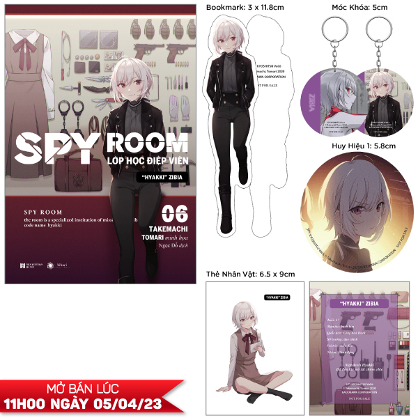 bộ spy room - lớp học điệp viên - tập 6: hyakki zibia - bản đặc biệt - tặng kèm bookmark + thẻ nhân vật + huy hiệu + móc khóa