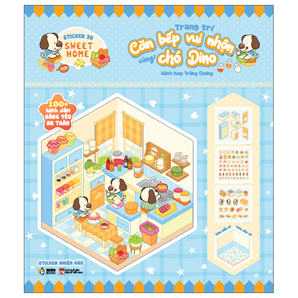 Bộ Sticker 3D Sweet Home - Trang Trí Căn Bếp Vui Nhộn Cùng Chó Dino