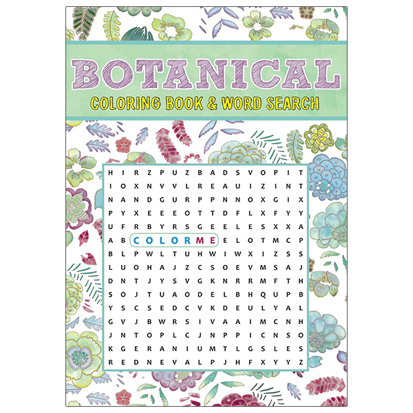 botanical coloring book & word search