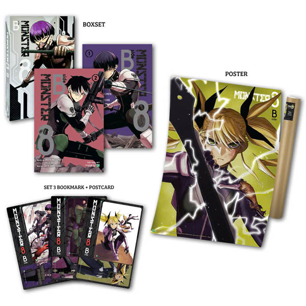 Boxset MONSTER #8 - B Side - Tap 1 + Tap 2 (Hop 2 Tap) - Ban Dac Biet - Tang Kem Set 3 Bookmark + Postcard + Poster