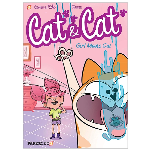 cat and cat #1: girl meets cat