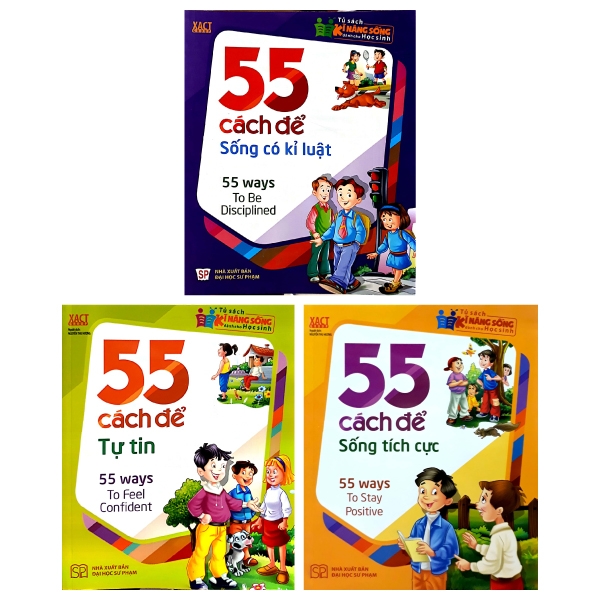 combo 55 cách để sống có kỷ luật + 55 cách để sống tích cực + 55 cách để tự tin (bộ 3 cuốn)