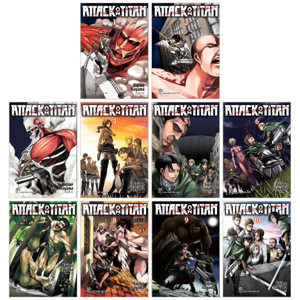 combo manga - attack on titan: tập 1 - 10 (bộ 10 tập)