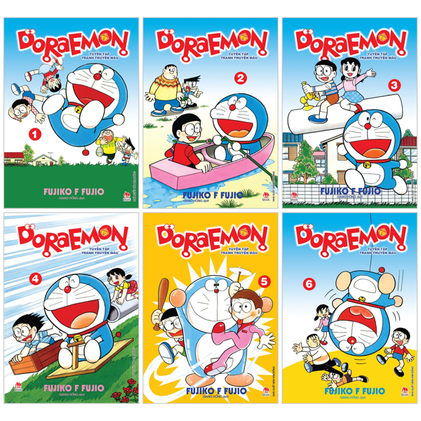 combo manga - doraemon - tuyển tập tranh truyện màu: tập 1 - 6 (bộ 6 tập)