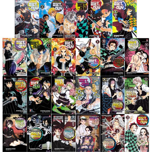 combo manga - thanh gươm diệt quỷ - kimetsu no yaiba - tập 1 - 23 - tặng kèm poster và bộ 3 bìa bọc bảo vệ sách (bộ 23 cuốn)