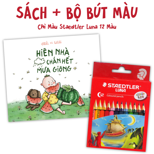 combo sách hiên nhà chắn hết mưa giông + chì màu staedtler luna 12m (136 01 c12 th)