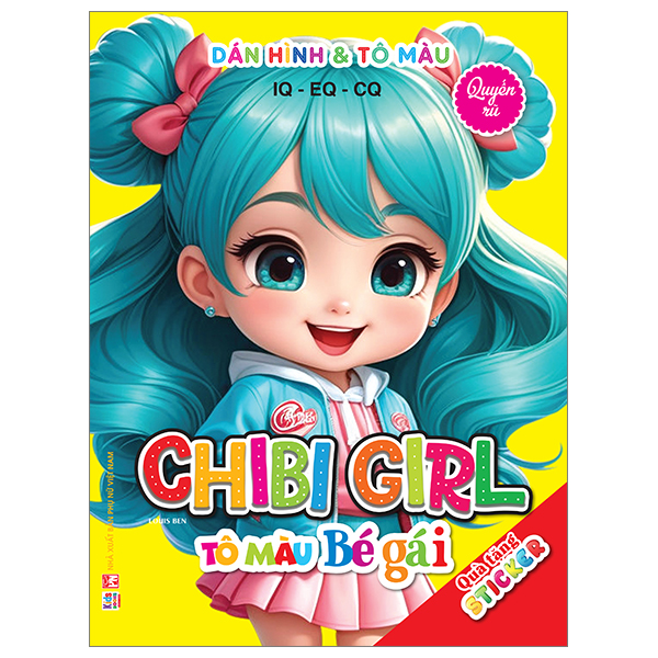 dán hình và tô màu iq-eq-cq - chibi girl - tô màu bé gái - quyến rũ