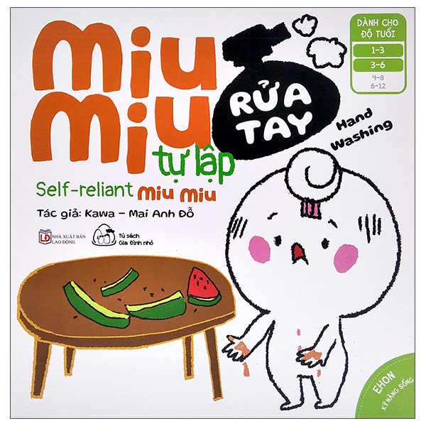 ehon kĩ năng sống - miu miu tự lập: rửa tay (từ 1 - 6 tuổi) (song ngữ anh - việt)