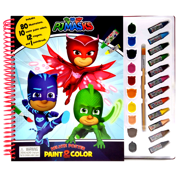 eone pj masks deluxe poster paint & color