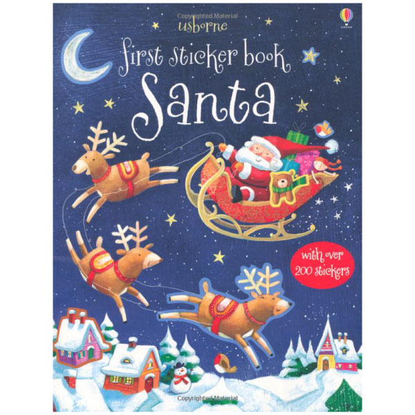 first sticker book: santa