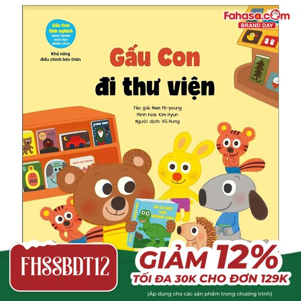 gấu con tinh nghịch - khả năng điều chỉnh bản thân - gấu con đi thư viện (tái bản 2024)