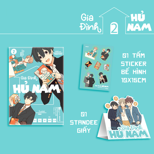 gia đình hủ nam - tập 2 - tặng kèm sticker bế hình + standee giấy bồi cứng