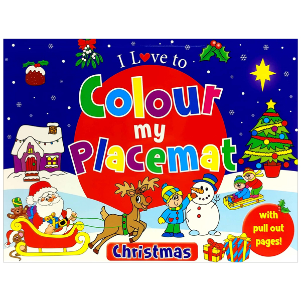 i love to colour my placemat - christmas (blue)