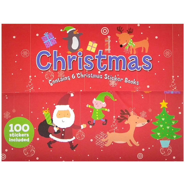 magnetic mini sticker books - xmas red