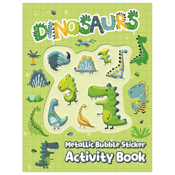 metallic bubble sticker activity book - dinosaur