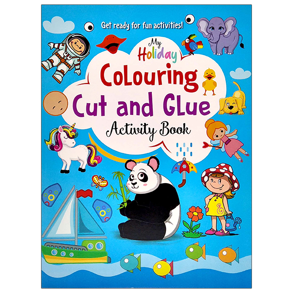 my holiday colouring cut and glue activity book