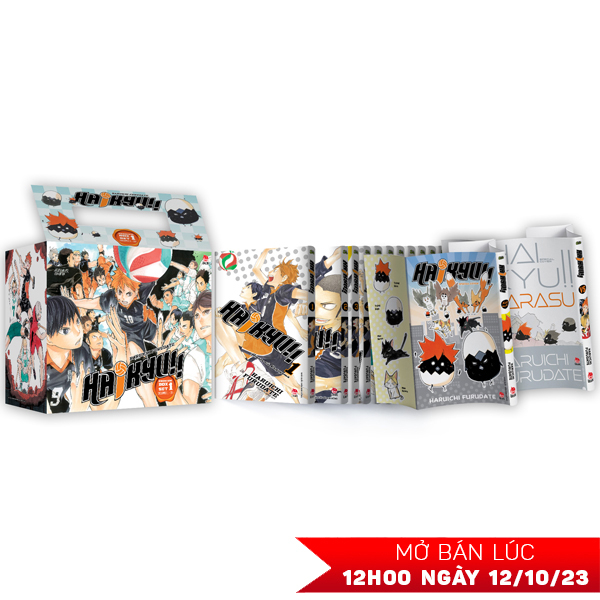 Premium Boxset Haikyu!! - Tap - 1 - 15 (Bo 15 Cuon) - Tang Kem Bia Ao Hieu Ung UV + Bia Ao Hieu Ung Metalize