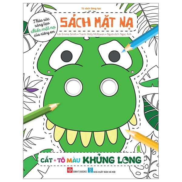 sách mặt nạ - cắt + tô màu khủng long