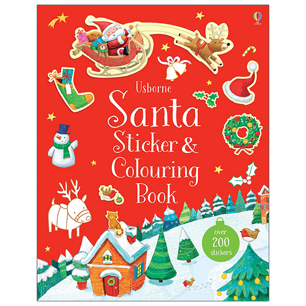 santa sticker & colouring book